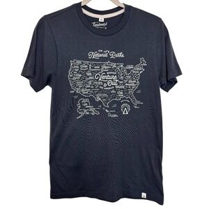 The Landmark Project  National Parks Maps T-Shirt Deep Grey Mens Small